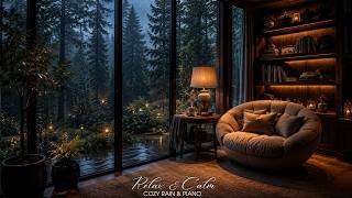 Cozy Rain Reading Room ๐ง๏ธโก | Thunderstorm & Soft Piano for Sleep, Study & Relaxation | 24/7 Live