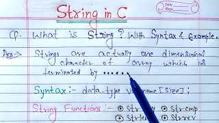 String in C programming | Discuss about string functions and it's use