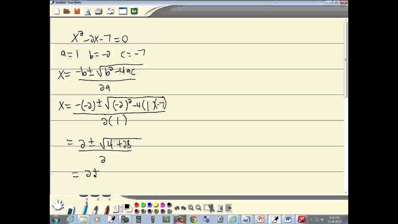 homework help quadratic equations