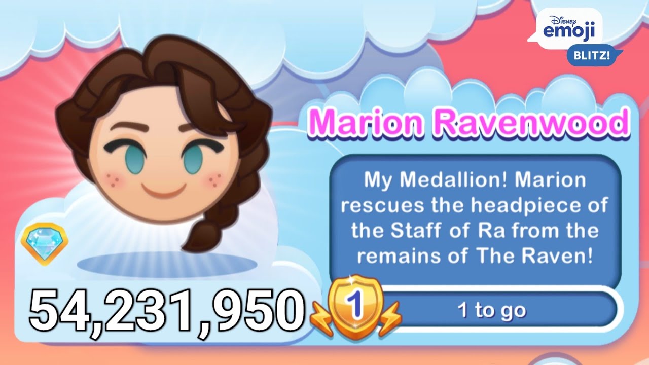 Disney Emoji Blitz MARION RAVENWOOD (Level 1) - Indiana Jones - HIGH SCORE - Exclusive