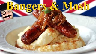 Bangers and Mash With Onion Gravy