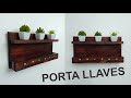 COMO HACER UN PORTA LLAVES CON PALETS - KEY HOLDER DIY