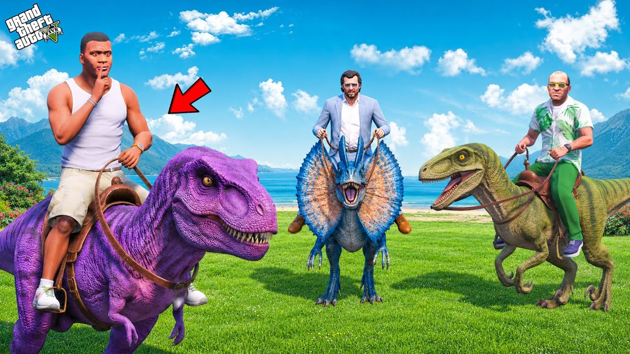 Franklin & Chithapu Playing Dinosaur Hide & Seek With Friends in GTA 5