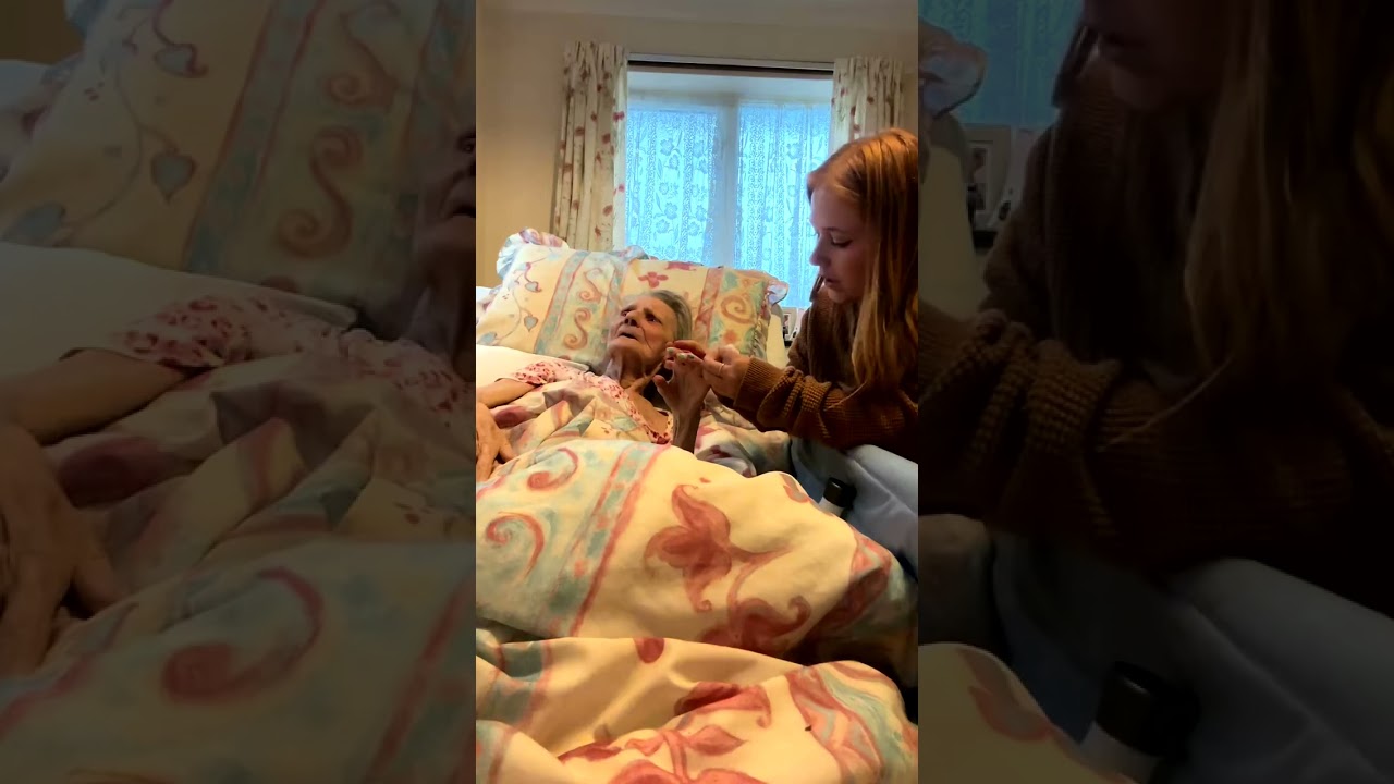 Grandma Radiating Love in Bed