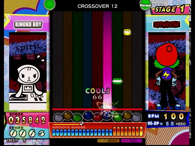 pop'n music (CS) - [フュージョン] CROSSOVER 12 (NORMAL) PERFECT