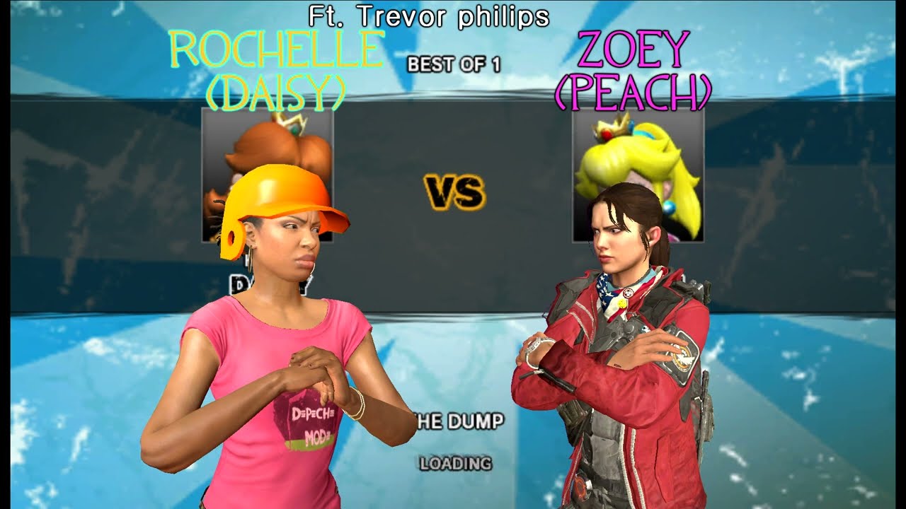TF2 Mario Strikers: Daisy (Рошель) против Peach (Зои) при участии Тревора Филипса