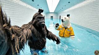 WE SURVIVED THE BACKROOMS! (Bigfoot & Polar Bear POV Cam Escaping Level 0)