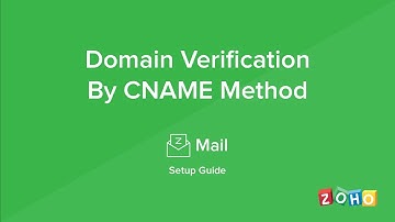 Zoho Mail - Domain Verification - CNAME Method