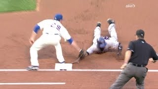 COL@NYM: Buck throws behind Fowler to pick him off