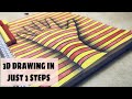 How to draw 3d hand by easy trick  step by step drawing of 3d hand