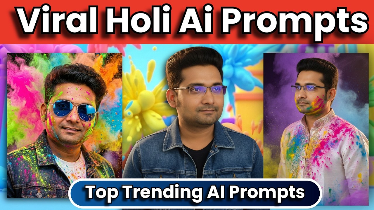 Top Trending AI Prompts for Realistic Photos 2026 |  Google Gemini Viral Holi AI Prompts 🤩