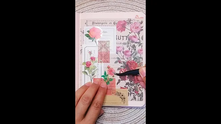 journal with me rose theme #shorts #journaling #asmr #journal #scrapbooking #journalwithme
