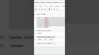Python Random Modülü Choice ve  Sample Kullanımı