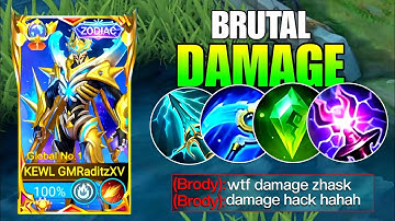 GLOBAL ZHASK BEST BRUTAL DAMAGE HACK BUILD 2025!!😱(MUST TRY)-Mobile Legends