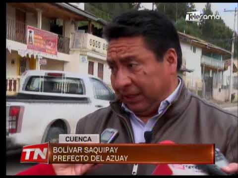 Prefectura del Azuay retoma asfaltado de la vía Patamarca - Chiquintad