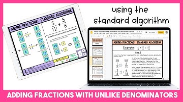 Adding Fractions Using the Standard Algorithm Tutorial Video