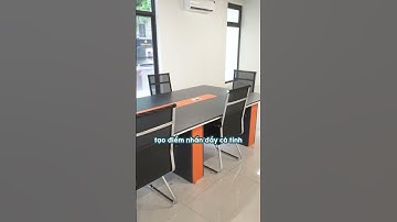 Bàn họp cam – đen hiện đại, tích hợp ổ điện âm bàn | Thi công bởi YOTA #shorts