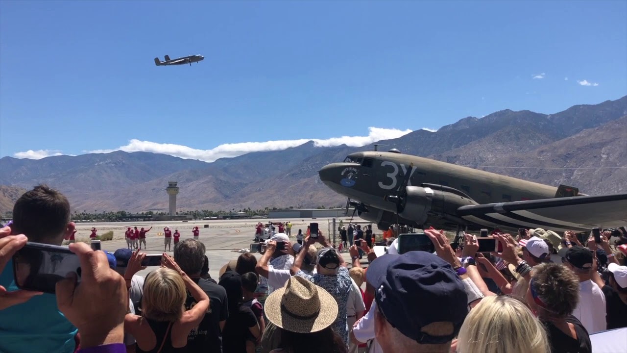 Palm Springs Air Museum Memorial Day Show and Flower Drop 2019 YouTube
