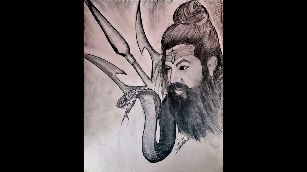 How to draw Lord shiva Face pencil drawing step by step - YouTube