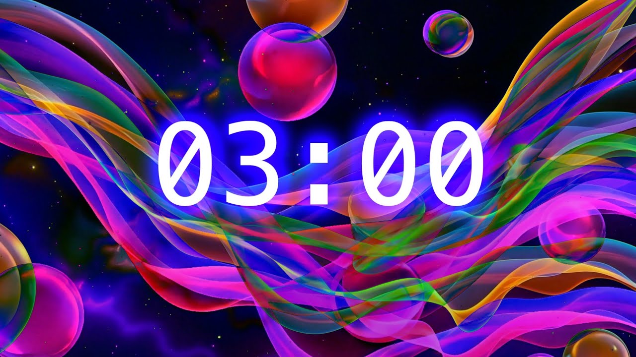 3-Minute Abstract Classroom Timer | Color Flow Countdown for Focus and Relaxation