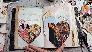 Junk Journal Using Up Book Pages! Ep 69 How to Make a Tower of Heart Pockets! :) DIY Tutorial! :)