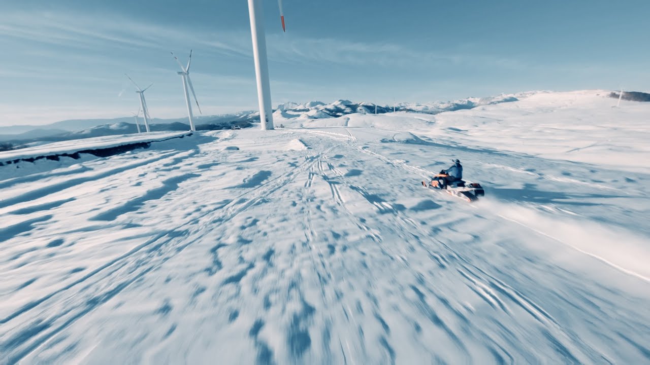 Snowmobile chase! Wind park cruising! Low riding! FPV LIFE