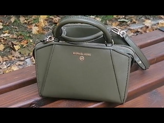 MICHAEL KORS CLEO small saffiano leather satchel in olive green