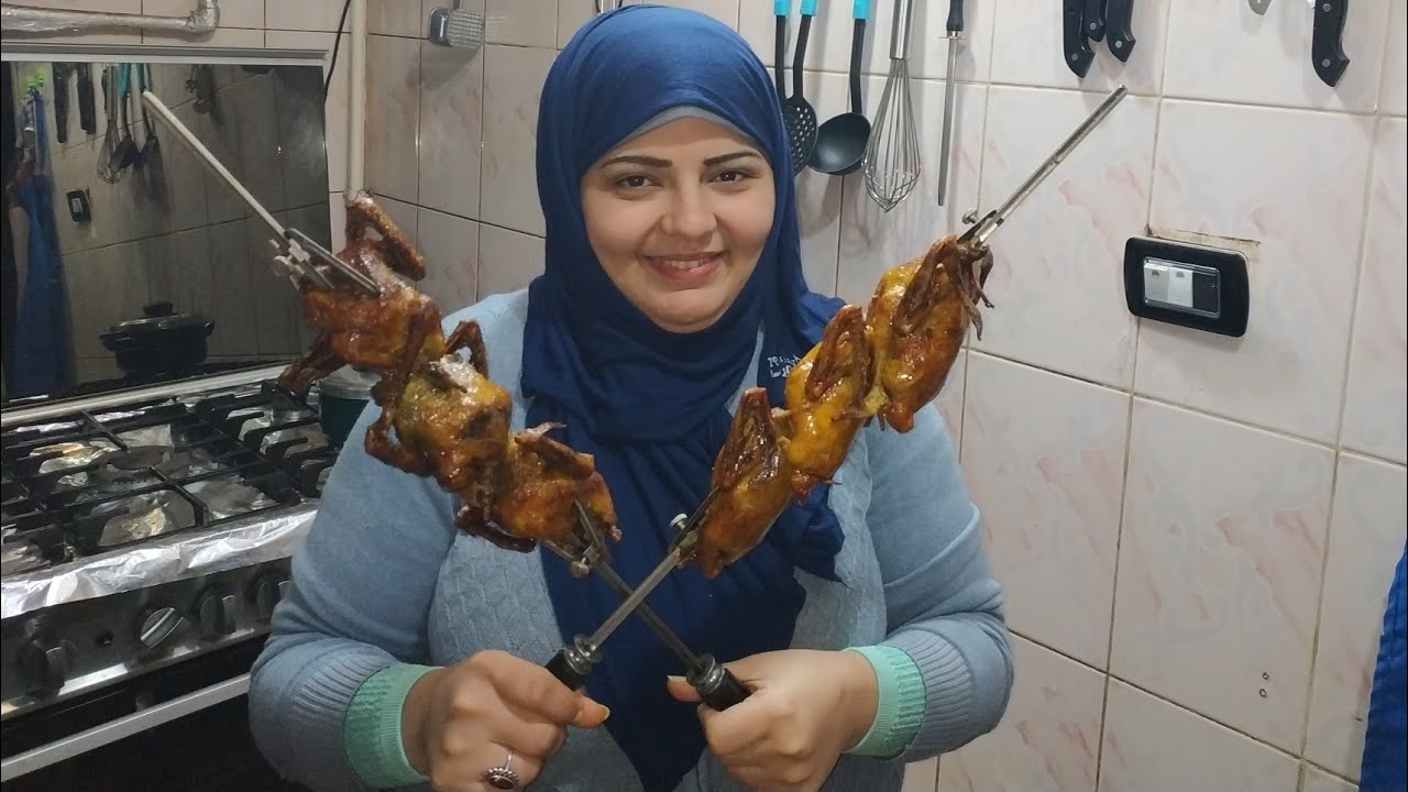 سيخ الحمام المشوي. بكل سهوله مع صدفه جاد