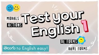 Test your English || Basic Actions || Telugu to English easy || Fluenta Spoken English screenshot 5