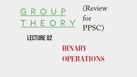 Lec. 02, Binary Operations, Groups (for PPSC) | Suppose Math with Akhtar Abbas