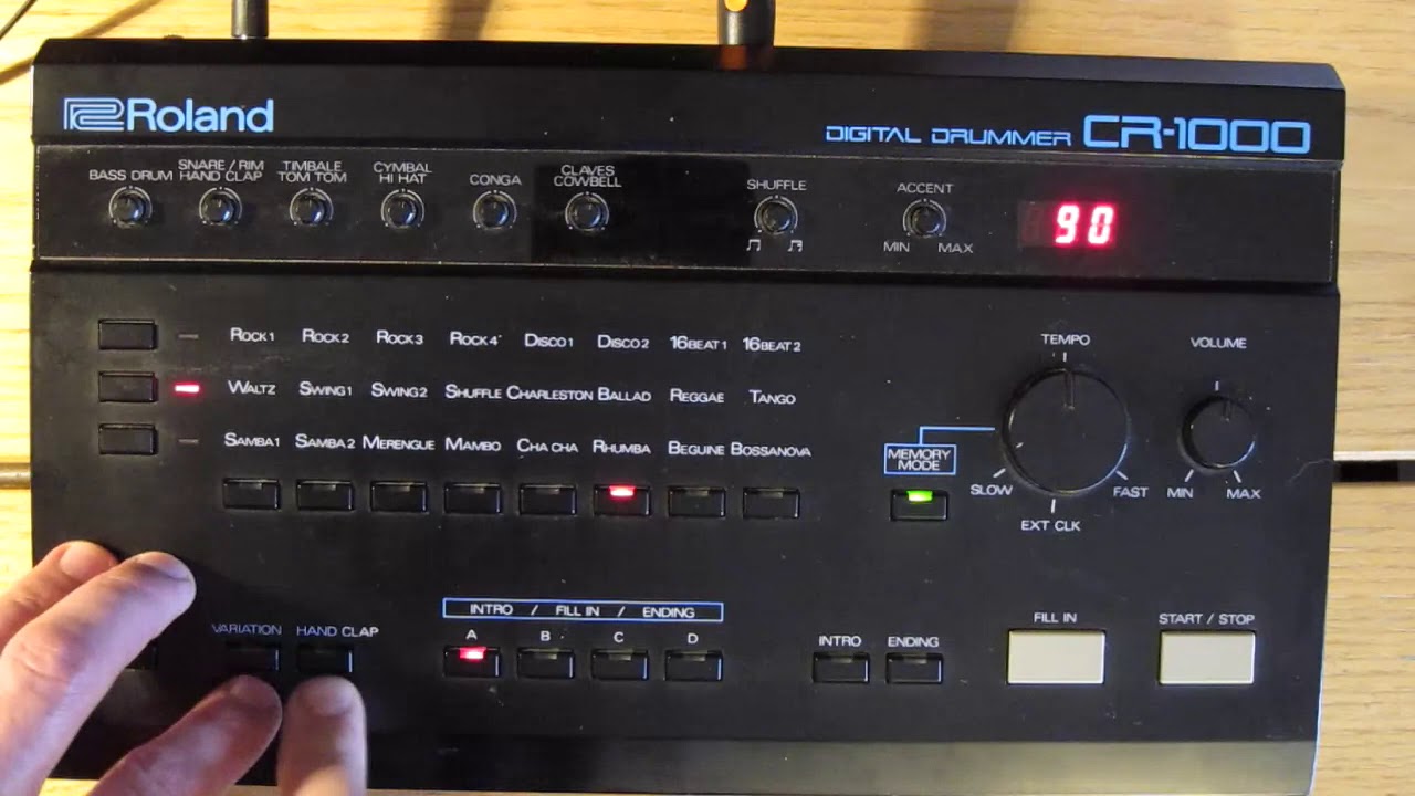 Roland CR-1000 Digital Drummer Drum Machine Presets Demo