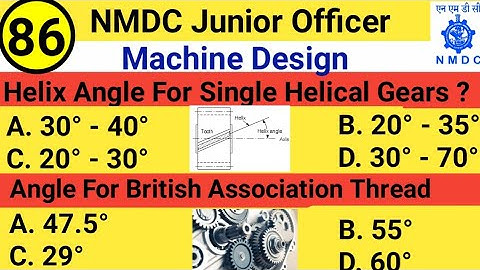 NMDC Model Paper 2021 Machine Design Top 20 Objective Questions And Answer For All Exams - Part 86