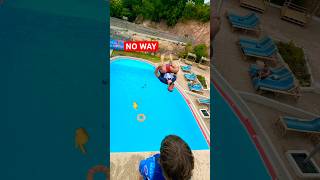 Top 4 Impossible Jumps Into The Ring At The Swimming Pool From A Diving Board