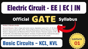 Lec 01 | Unit-1 | GATE Level Problems -1 | Basics KCL,KVl | Electric Circuuit | @JSMS2.0