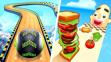 Going Balls VS Sandwich Runner ⚙️🍞🎯🔥 Max Levels Gameplay Walkthrough (Android/iOS) UYR5F4D