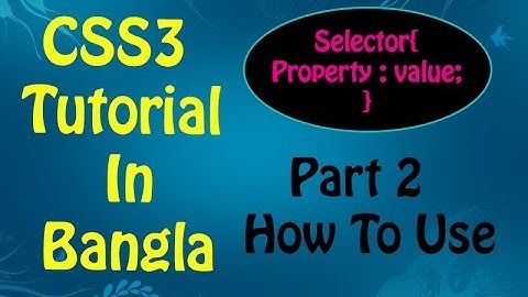 CSS3 Tutorial in Bangla - Part 2 - How To Use