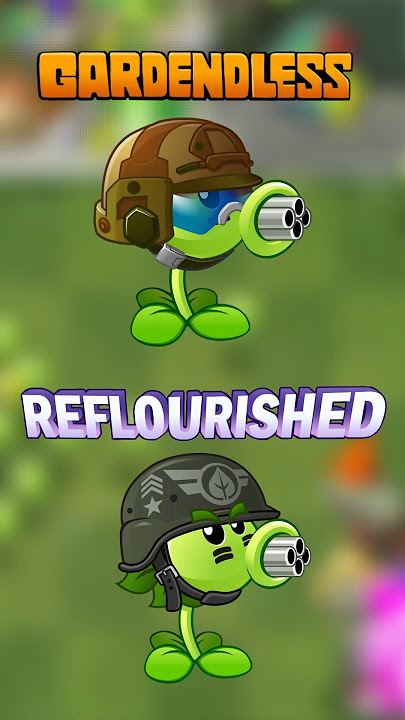 PvZ2 Which Gatling Pea is better? Reflourished vs Gardendless #shorts #pvz #pvz2