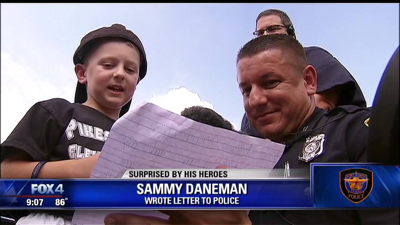 Fort Worth Police surprise 6 year old who wrote thank you letter