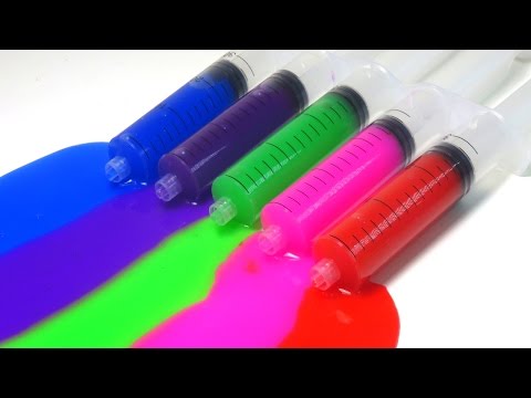 How To Make Colors Slime Syringe with Gooey Slime Surprise Toys