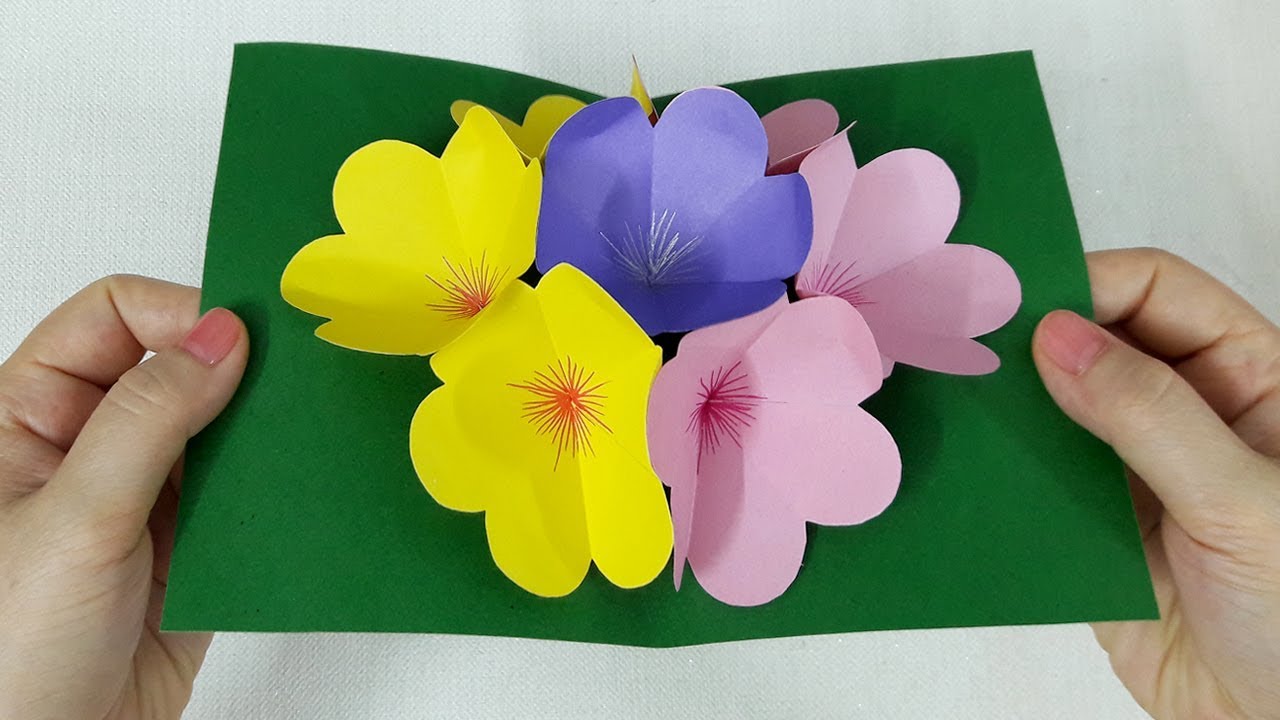 Cách làm thiệp hoa giấy 3D Đẹp | Flower Pop-Up Card | DIY | Liam Channel