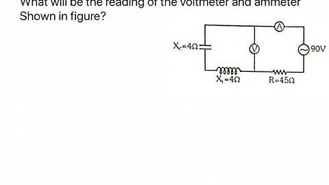 Alternating current: What will be the reading of the voltmeter and ammeter shown in figure?