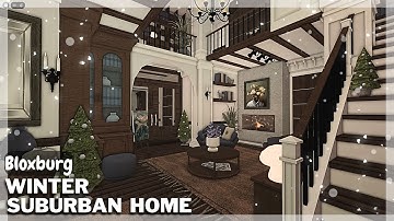 BLOXBURG: Winter Suburban Home Speedbuild (interior + full tour) Roblox House Build