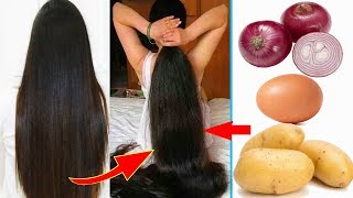 How To Grow Long and Thicken Hair Faster With Onion \& Egg | Magical Hair Growth Treatment
