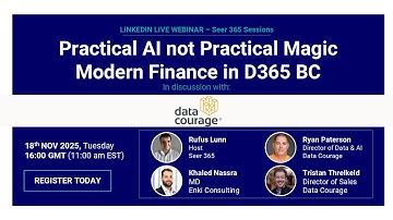 Seer 365 Sessions: Practical AI not Practical Magic - Modern Finance in BC