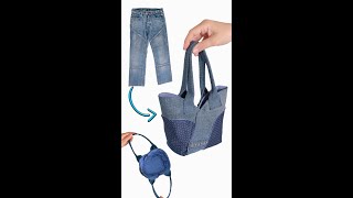 How to Sew Cute Bag from old Jeans easily Miarti👜✂️