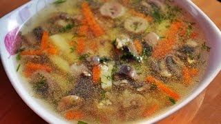 Вкусный  суп с шампиньонами   и пшеном