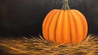 Holiday Pumpkin 11 minute edited version ( Wet on wet oil painting)