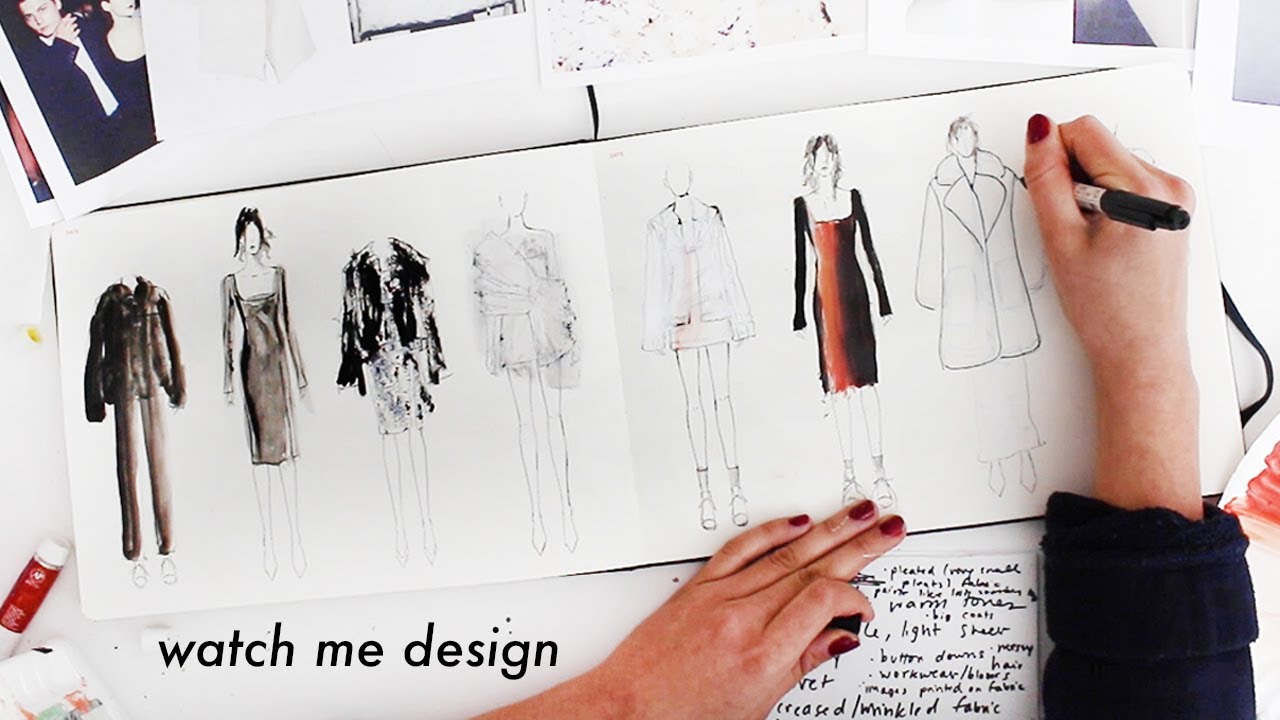 watch me design a collection part 1. initial inspo, thumbnail sketches ...