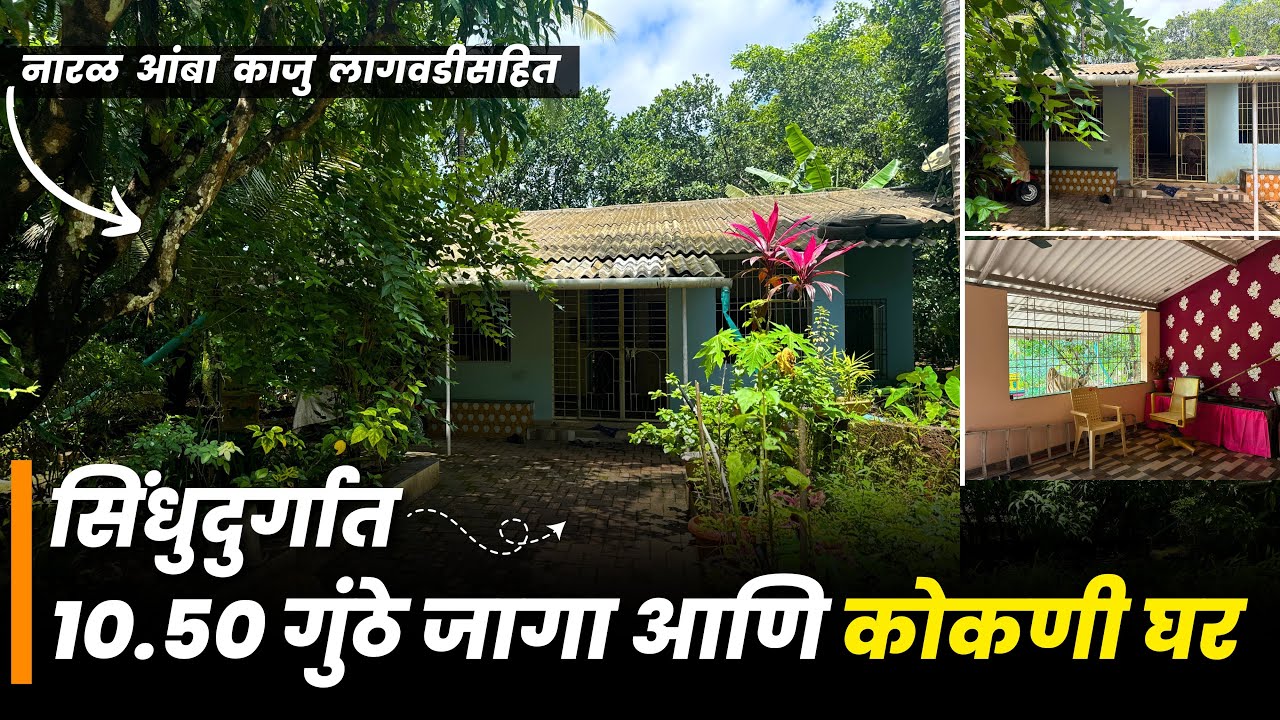 सिंधुदुर्गात वाडीवस्तीत 10.50 गुंठे जागा आणि कोकणी घर | लागवडीसहीत + रोडटच ! | P259