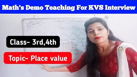 #kvs demo||Maths||Topic - place value||Class-3rd 4th||PRT interview